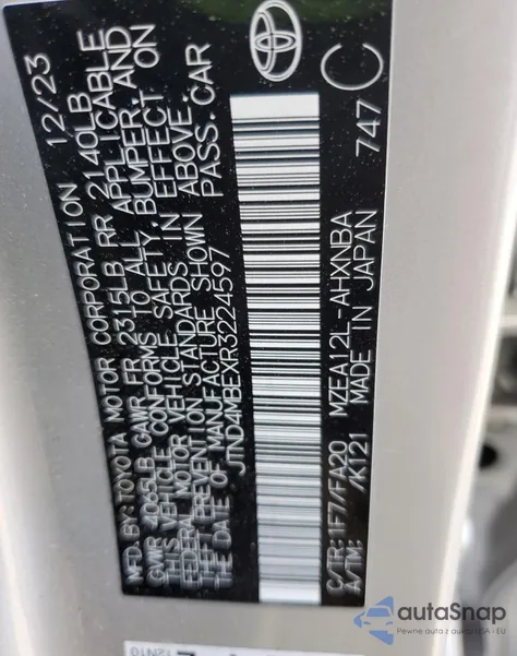 2024 Toyota Corolla Se from USA, damaged, VIN JTND4MBEXR3224597